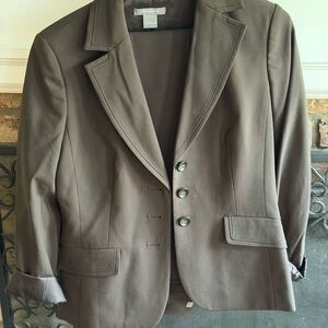 Ann Taylor Dark Brown Blazer and Pants Suit size 8